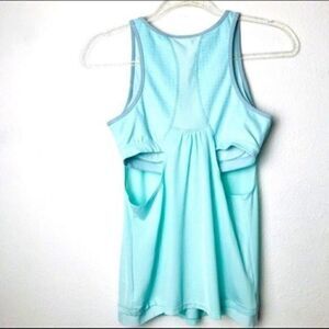 Athleta womans racer tank size Small BoxF with sports bra sea foam color